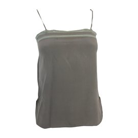 Top de seda verde com suspensórios Les Petites Verde