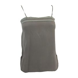 Top in seta verde con bretelle Les Petites Verde