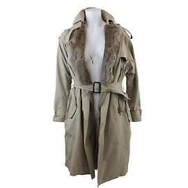 Phillip Lim Trench Coat Beige Fur Beige