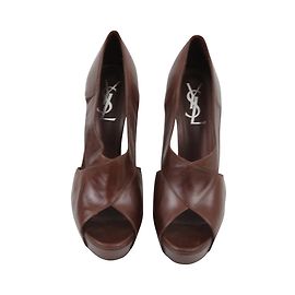 Yves Saint Laurent Vanity Heels Chestnut Leather Chestnut