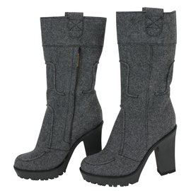 Yves Saint Laurent-Boots-Grey