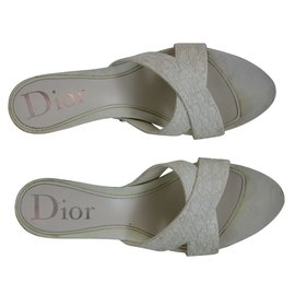 Christian Dior-Mules-Bianco sporco