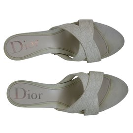 Christian Dior Rubber Mules Eggshell Eggshell
