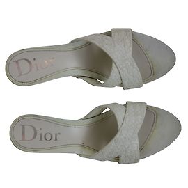 Mules Christian Dior de Borracha Eggshell Fora de branco