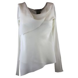 Christian Dior Top en soie blanc crème Blanc Écru