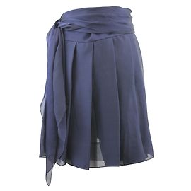 Azzaro Seidenrock Dunkelblau Blau