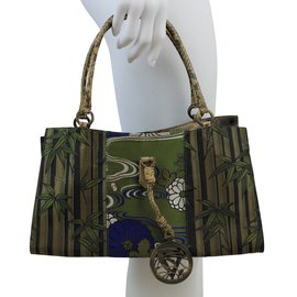 Valentino-Handbags-Brown,White,Blue,Green