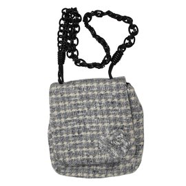 Chanel-Handbags-White,Grey