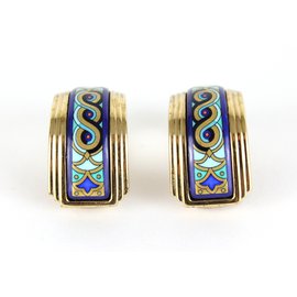 Michaela Frey Orecchini Blu Multicolore D'oro Verde