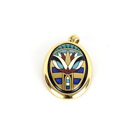 Michaela Frey Sublime pendentif Marron Noir Bleu Multicolore Doré Vert Blanc cassé