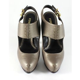 Fendi open-back leather pumps bronze Other