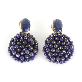 Set Anello e Orecchini Blu e Oro inconnue Blu D'oro
