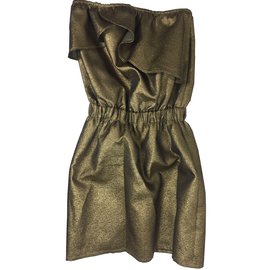 Bel Air Robe bustier dorée Doré