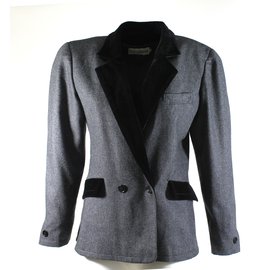Guy Laroche Jacket Black and Grey Wool Black Grey