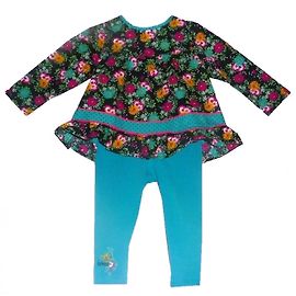 Ensemble Kenzo Bleu à Fleurs en Coton 12 mois Bleu