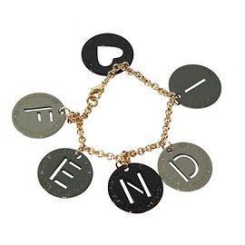 Bracciale Fendi oro con charm verde e nero Nero Verde