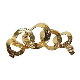 Pulseira Louis Vuitton em metal dourado com grandes anéis Dourado
