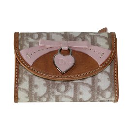 Christian Dior-Purses, wallets, cases-Pink,Caramel
