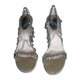 Sandali Rene Caovilla Argento in Pelle con Strass Argento