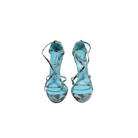 Sandales Walter Steiger en Python Bleu Turquoise Bleu