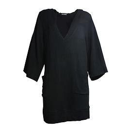 Zac Posen Kapuzenpullover Kleid schwarz 3/4 Ärmel Schwarz