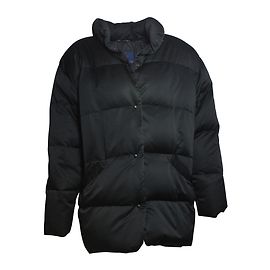 Giacca Moncler in satin nero e piuma d'oca Nero