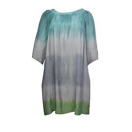 Sandro Seidenkleid Grün und Grau Grün Grau
