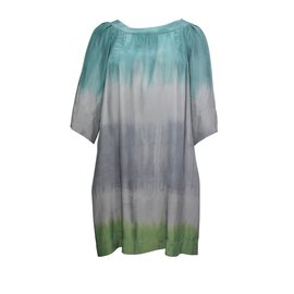 Vestido Sandro de seda verde e cinza Verde Cinza