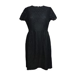 Tara Jarmon Schwarzes Spitzenkleid kurze Ärmel