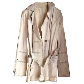 Gabardina de cuero beige Sylvie Schimmel Beige