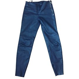 Pinko Slim Leather Pants Black Black