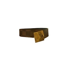 Cinto Louis Vuitton de couro marrom Marrom