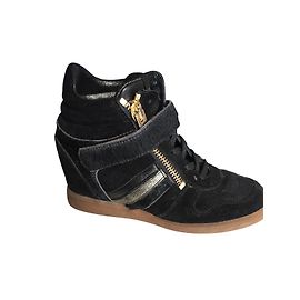 Serafini Sneaker aus Hirschleder Schwarz Schwarz
