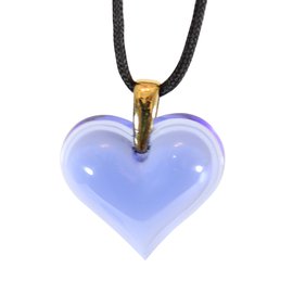 Lalique-colar de coração-Azul
