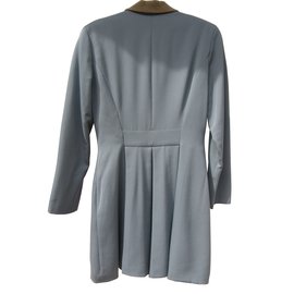 Chantal Thomass-Robe manteau 100% laine-Bleu