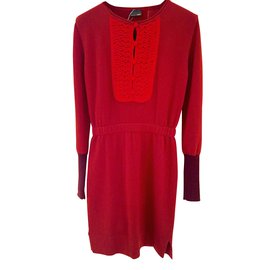 Fendi-Robe 100% cachemire-Bordeaux