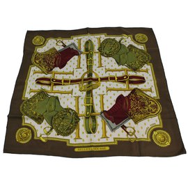 Hermès Schals Braun Grün Bordeaux Gelb