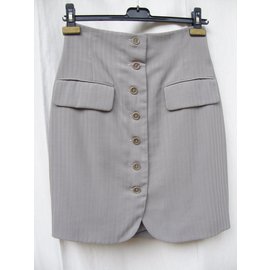 Byblos Grey Wool Skirt Grey
