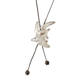 Lalique-Collier Hirondelles-Argenté