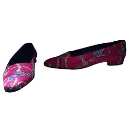 Christian Dior Ballet flats silk fuchsia pink Pink
