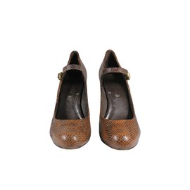Escarpins Mary Jane Bcbg Max Azria cuir marron écailles python Autre