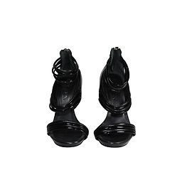 Alexander McQueen Black Patent Leather Sandals Size 37 Black