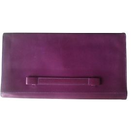 Clutch Dries Van Noten em couro roxo Roxo