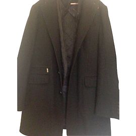 Zara Black Wool Blend Jacket with Moncler Vest Black