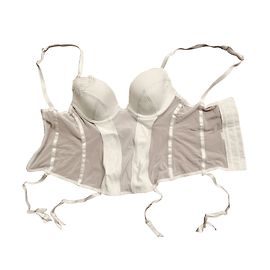 Autre Marque Reggicalze Rosy in pizzo e ecopelle bianca Bianco