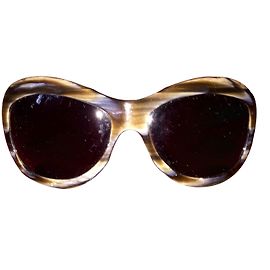 Chanel Sunglasses Beige Quilted Leather Beige