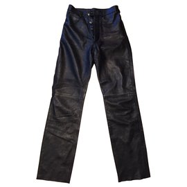 Autre Marque Black leather pants size 34 Black