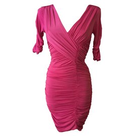 Autre Marque Forever Unique Kleid rosa drapiert Pink