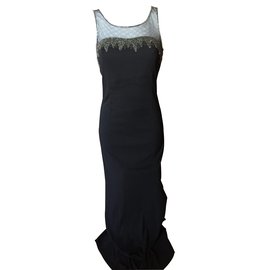 Autre Marque Nuancel Schwarzes Kleid mit Strass Größe 36 Schwarz