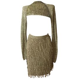 Autre Marque Beige Cocktail Skirt and Top Set Size 36 Beige